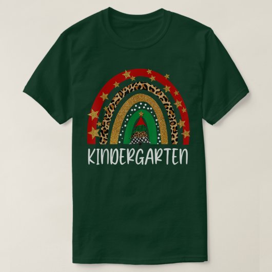 T-shirt Enseignant de jardin d'enfants Noël drôle Rainbow  (Design devant)