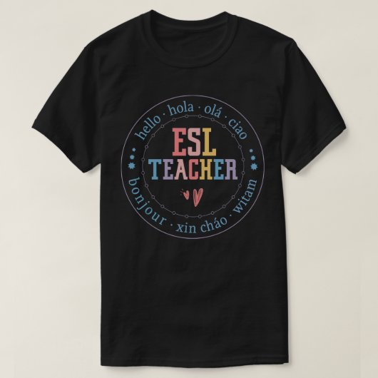 T-shirt Enseignant de langue ESL 1 (Design devant)