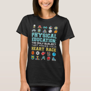T-shirt Enseignant de l'éducation physique Race cardiaque