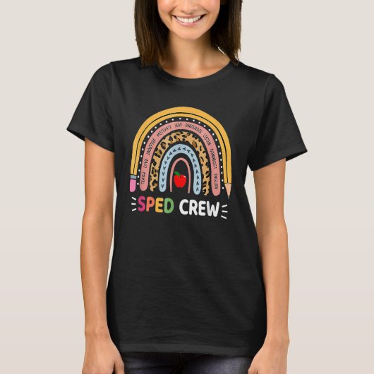 T-shirt Enseignant de l'éducation spéciale équipage de vit (Devant)