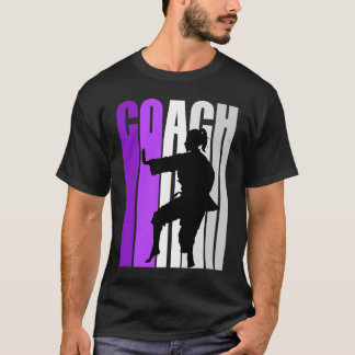 T-shirt Enseignant de l'entraîneur de karaté rétro violet