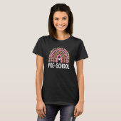 T-shirt Enseignant de maternelle Leopard Rainbow Enseignan (Devant entier)