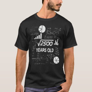 T-shirt Enseignant de mathématiques Anniversaires de 50 an