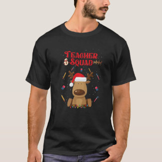T-shirt Enseignant de Noël Squad Reindeer Funny Enseignant