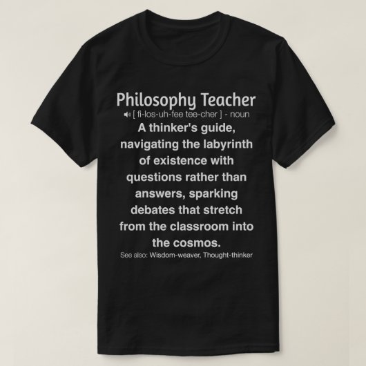 T-shirt Enseignant de philosophie drôle (Design devant)