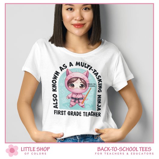 T-shirt Enseignant de première année ninja multitâche pers