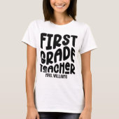 T-shirt Enseignant de première année Simple Rétro Personna (Devant)