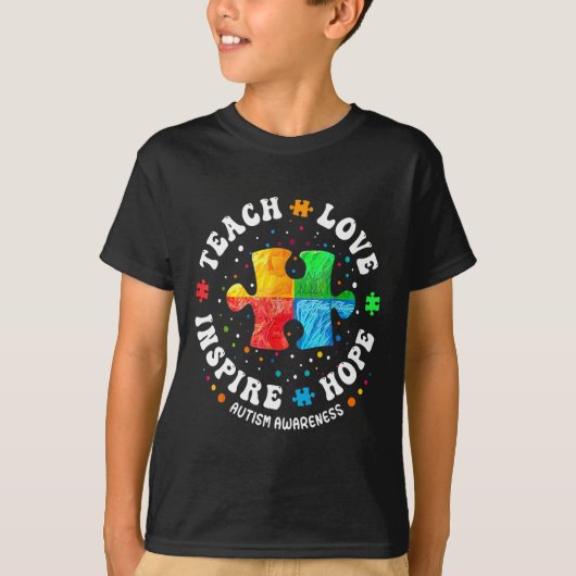 T-shirt Enseignant de sensibilisation sur l'autisme de vit (Devant)