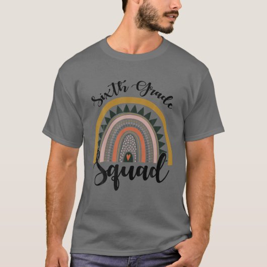 T-shirt Enseignant de sixième année de l'équipe Boho Arc-e (Devant)