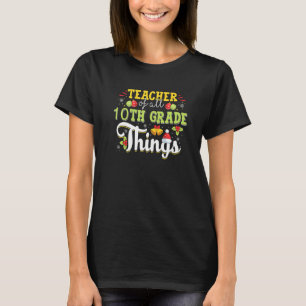 T-shirt Enseignant De Tout 10E Année Éducatrice Christma