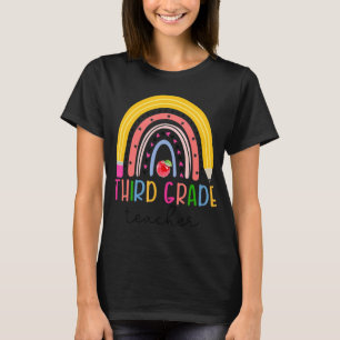 T-shirt Enseignant de troisième année Rainbow Enseignant r