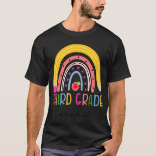 T-shirt Enseignant de troisième année Rainbow Enseignant r