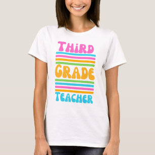 T-shirt ENSEIGNANT DE TROISIÈME ANNÉE Virbrant Colors Bubb