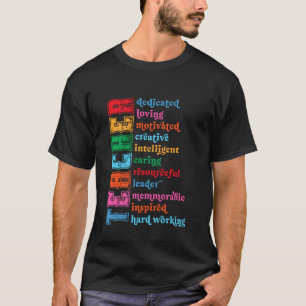 T-shirt Enseignant Dévoué Aimant Motivé Créatif
