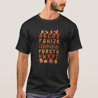T-shirt Enseignant d'Halloween Elemeno Alpahbet Enseigner