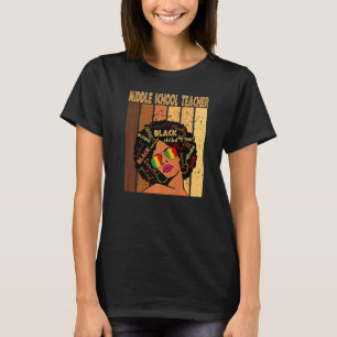 T-shirt Enseignant du collège Afro Afrique Noir Histoire M