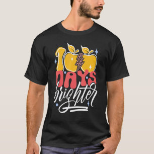 T-shirt Enseignant Éclair Plus Lumineux 100 Jours 100ème J
