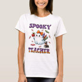 T-shirt Enseignant Éffrayant Halloween (Devant)