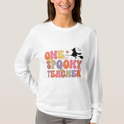 T-shirt Enseignant éffrayant Halloween Long Sleeve (Devant)