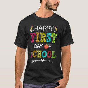 T-shirt Enseignant Élèves Heureux Premier Jour D'École