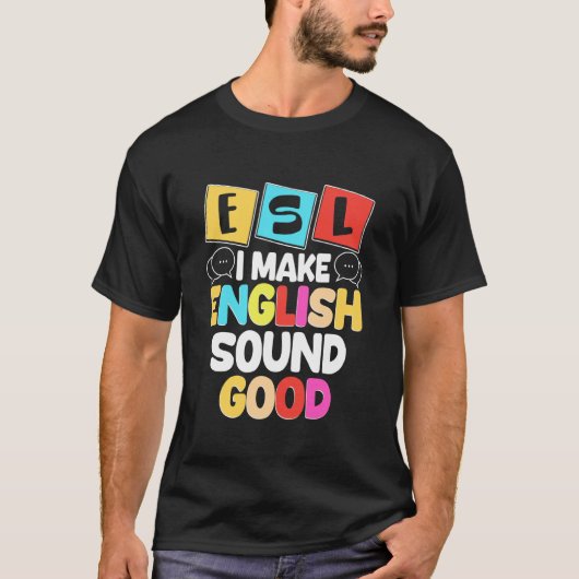T-shirt Enseignant en anglais langue seconde multilingue T (Devant)