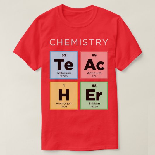 T-shirt Enseignant en chimie Tableau périodique des élémen (Design devant)