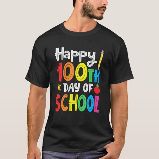 T-shirt Enseignant Enfants Retro Super 100 Jours Joyeux 10 (Devant)
