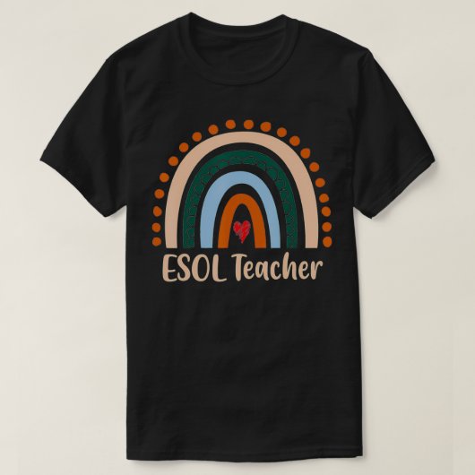 T-shirt Enseignant ESOL Boho Arc-en-ciel Retour À L'Appréc (Design devant)
