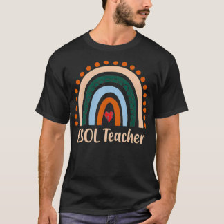 T-shirt Enseignant ESOL Boho Arc-en-ciel Retour À L'Appréc