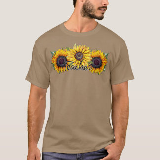 T-shirt Enseignant et trio de tournesol 