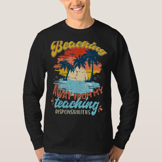 T-shirt Enseignant Été Ne Pas Enseigner Vacances Retr (Devant)