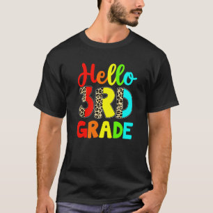 T-shirt Enseignant Étudiant Bonjour Leopard 3e Année Retou