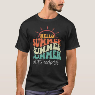 T-shirt Enseignant FACS Rétro Groovy Dernier Jour D'École