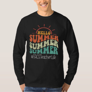 T-shirt Enseignant FACS Rétro Groovy Dernier Jour D'école