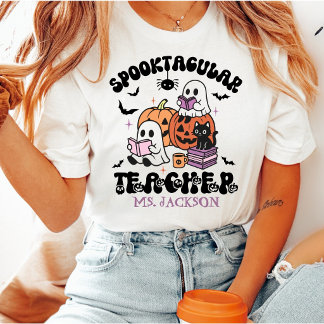 T-shirt Enseignant Fantastique Halloween Personnalisé Nom