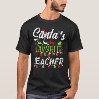 T-shirt Enseignant favori du Père Noël Reindeer