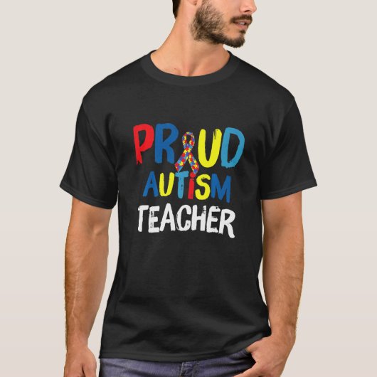 T-shirt Enseignant fier de l'autisme (Devant)