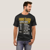 T-shirt Enseignant Français Taux horaire Enseignant França (Devant entier)