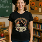T-shirt Enseignant Halloween Histoire Haunts Chat & Scroll