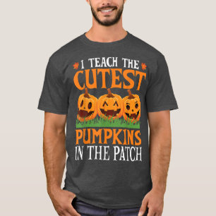 T-shirt Enseignant Halloween J'Enseigne Les Citrouilles Le