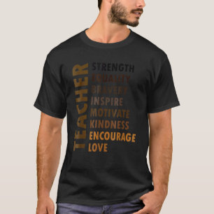 T-shirt Enseignant intelligent noir Amour afro Mélanine Af