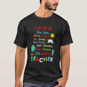T-shirt Enseignant Je Suis Un Livre Lecture 4E Grade Ensei