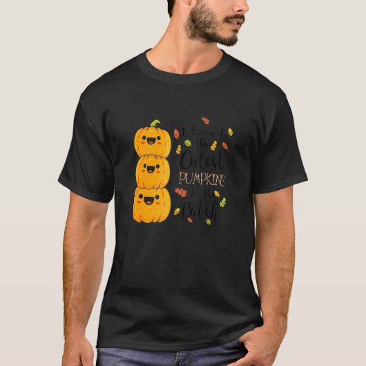 T-shirt Enseignant J'Enseigne La Cutest Pumkin Dans Le Hal (Devant)