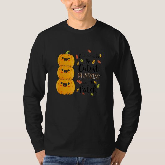 T-shirt Enseignant J'Enseigne La Cutest Pumkin Dans Le Hal (Devant)