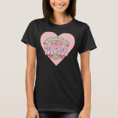 T-shirt Enseignant le plus doux Fleur rétro Valentine Coeu (Devant)