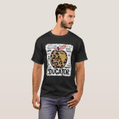 T-shirt Enseignant Leopard Apple Love Team Retour À S (Devant entier)