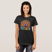T-shirt Enseignant multilingue Leopard Arc-en-ciel Multi (Devant entier)