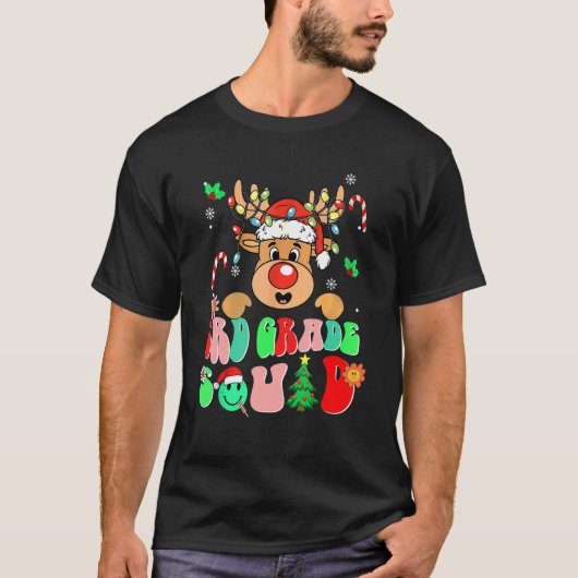 T-shirt Enseignant Noël Funny 3e année Escadron Reindeer G (Devant)