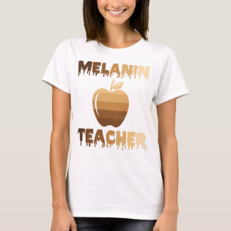 T-shirt Enseignant noir fier de sa mélanine, noir et éduqu