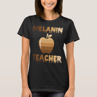 T-shirt Enseignant noir mélanine fier et éducateur